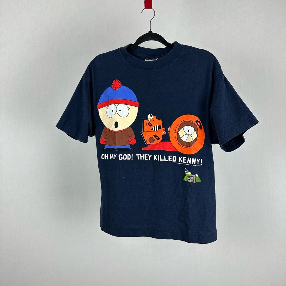 Tultex Navy South Park Graphic Tee with Blue and Orange Print